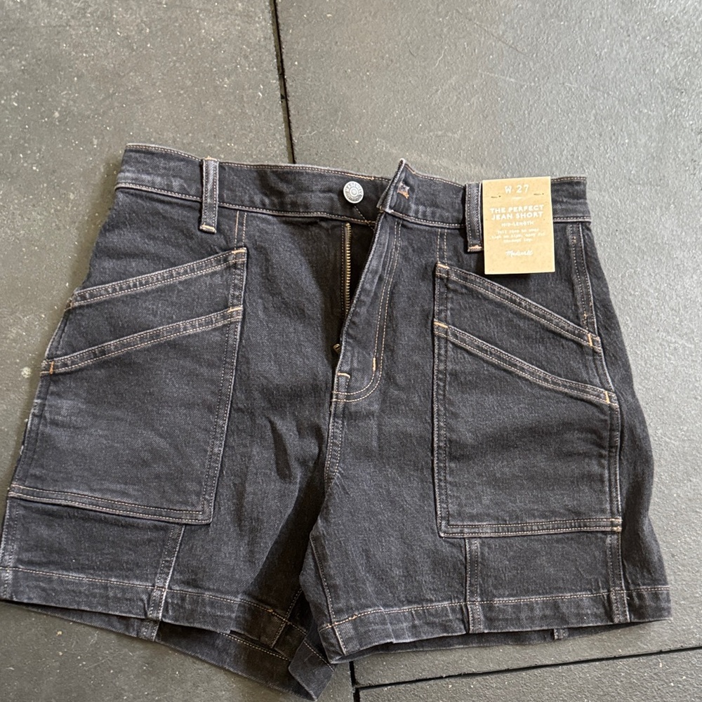 Madewell Black Carpenter Jean Shorts